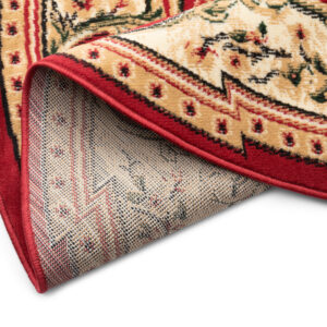 Vloerkleed Atlas Rond Klassiek Rood Beige Ornament