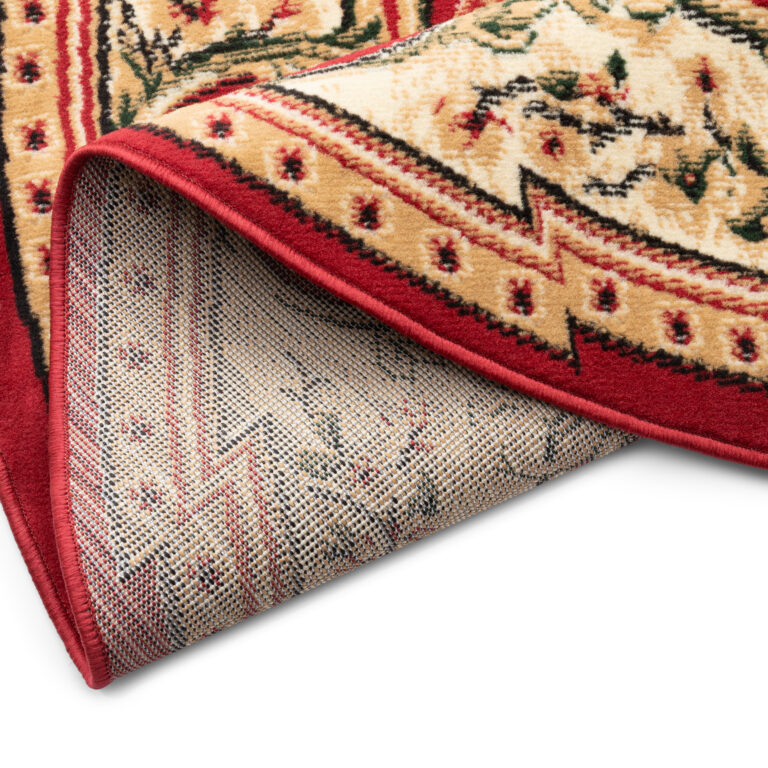 Vloerkleed Atlas Rond Klassiek Rood Beige Ornament