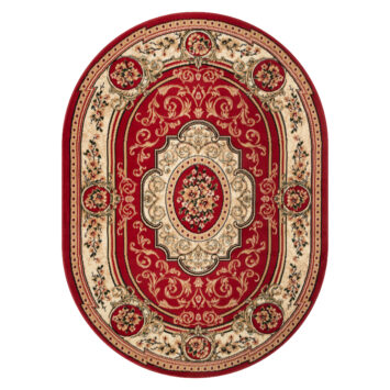 Vloerkleed Atlas Ovaal Klassiek Rood Beige Ornament