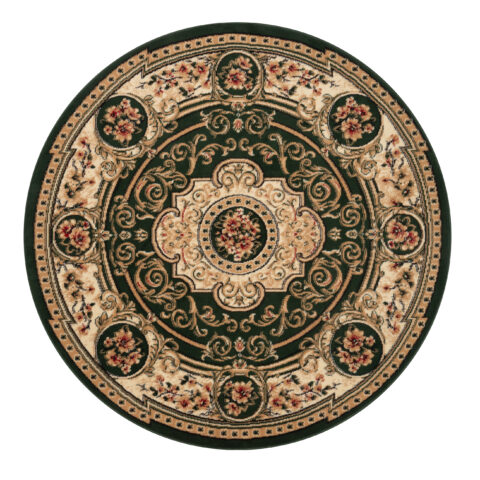 Vloerkleed Atlas Rond Klassiek Groen Beige Ornament
