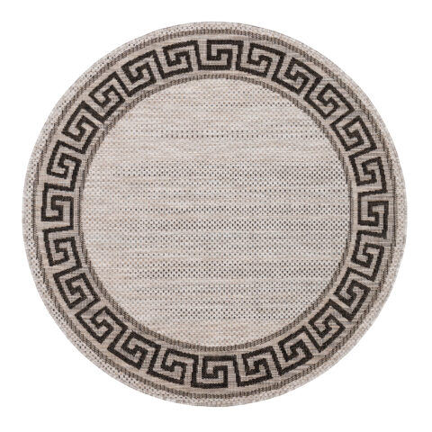 Tapijt Melissa Rond Grijs Zwart ZigZag Indoor Outdoor