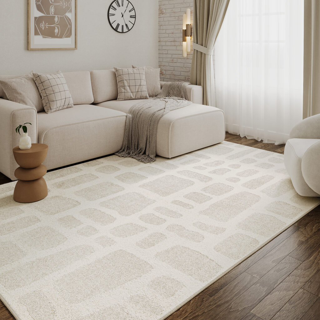 Vloerkleed Terra Crème Stenen