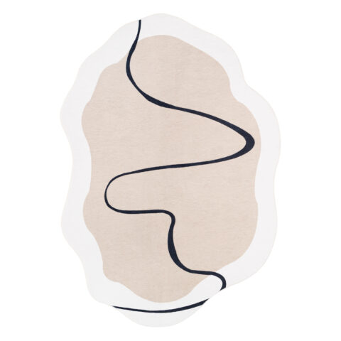 Vloerkleed Wisp Met Onregelmatige Vorm Beige