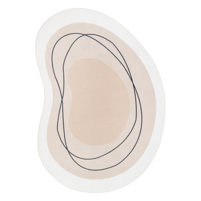 Vloerkleed Wisp Met Onregelmatige Vorm Beige Lijnen
