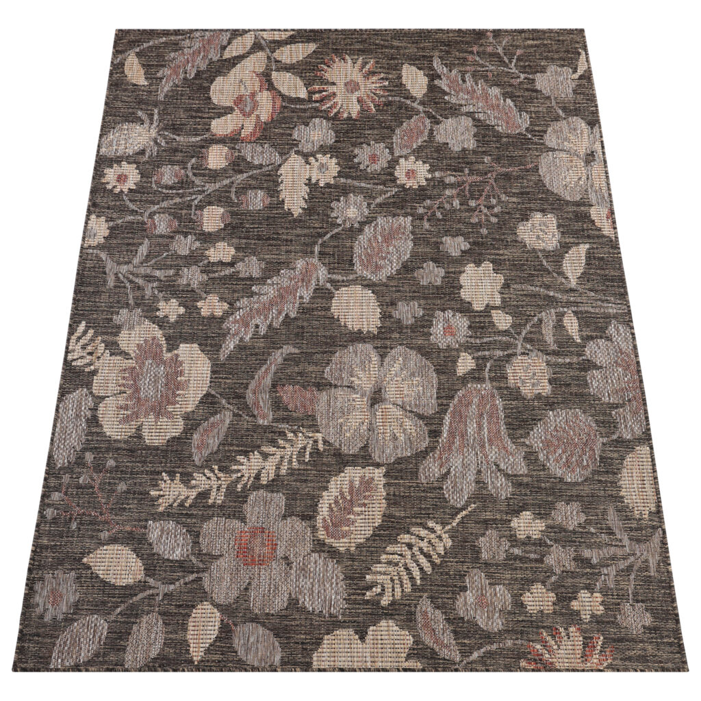 Buitentapijt Melissa Bruin Bloemen