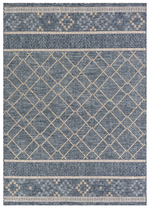 Buitentapijt Melissa Blauw Geometrisch