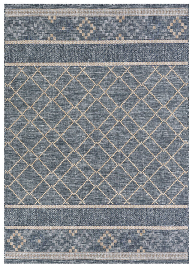 Buitentapijt Melissa Blauw Geometrisch