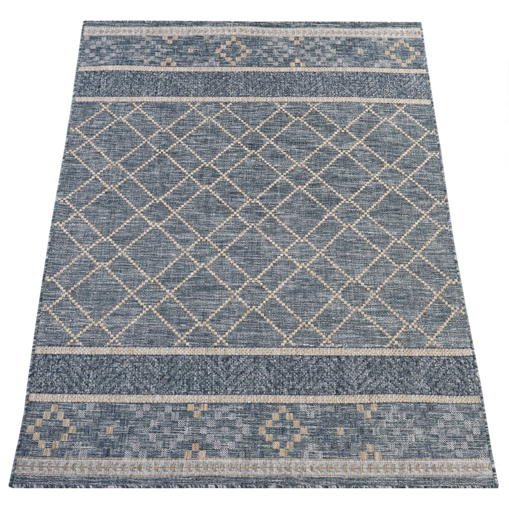 Buitentapijt Melissa Blauw Geometrisch