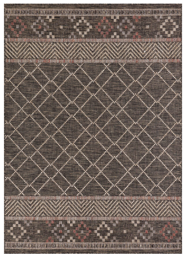 Buitentapijt Melissa Donker Bruin Geometrisch