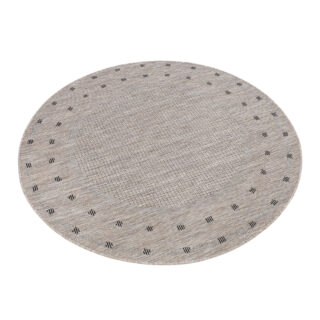 Tapijt Melissa Rond Bruin Frame Indoor Outdoor