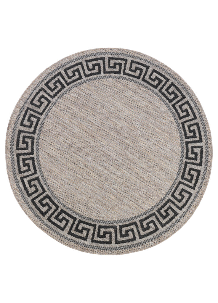 Tapijt Melissa Rond Bruin Zwart ZigZag Indoor Outdoor