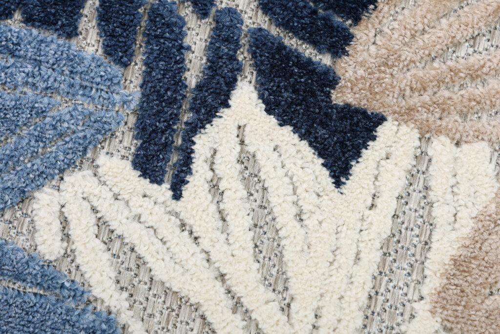 Buitenkleed Patio Grijs Blauw Bloemen