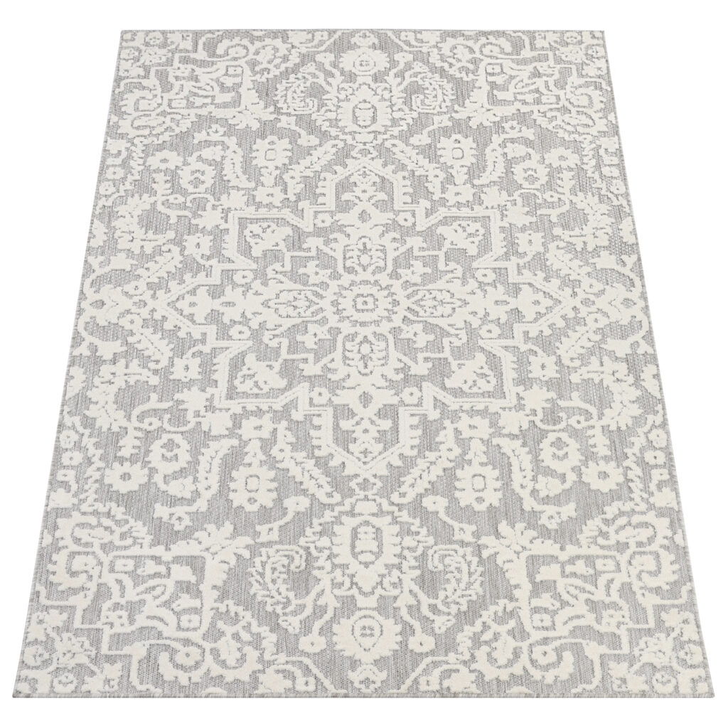 Buitenkleed Patio Grijs Crème Ornamenten