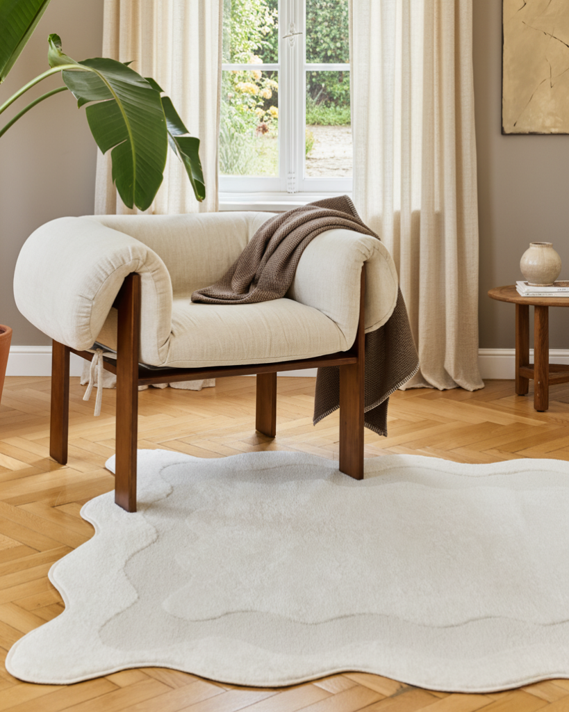 Vloerkleed Terra Crème Golf Onregelmatige Vorm
