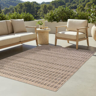 Buitenkleed Yucana Beige Bruin Ruit