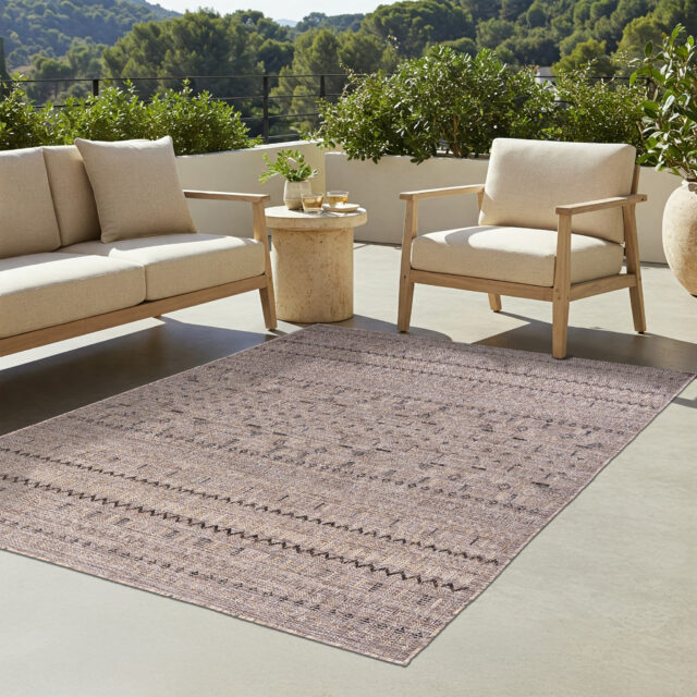 Buitenkleed Yucana Bruin Zigzag