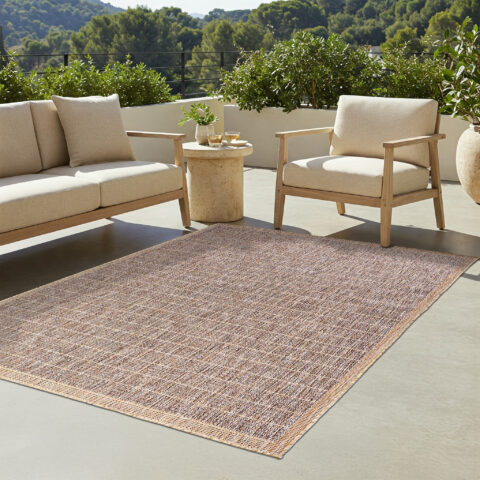 Buitenkleed Yucana Bruin Beige Rand