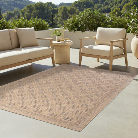 Buitenkleed Yucana Beige Ruit