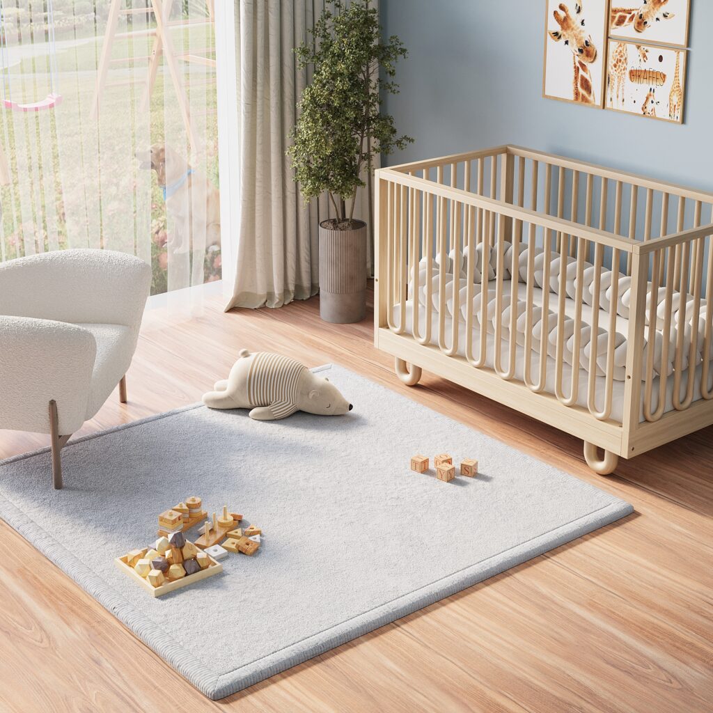Kinderkleed Fluffin Vierkant Lichtgrijs