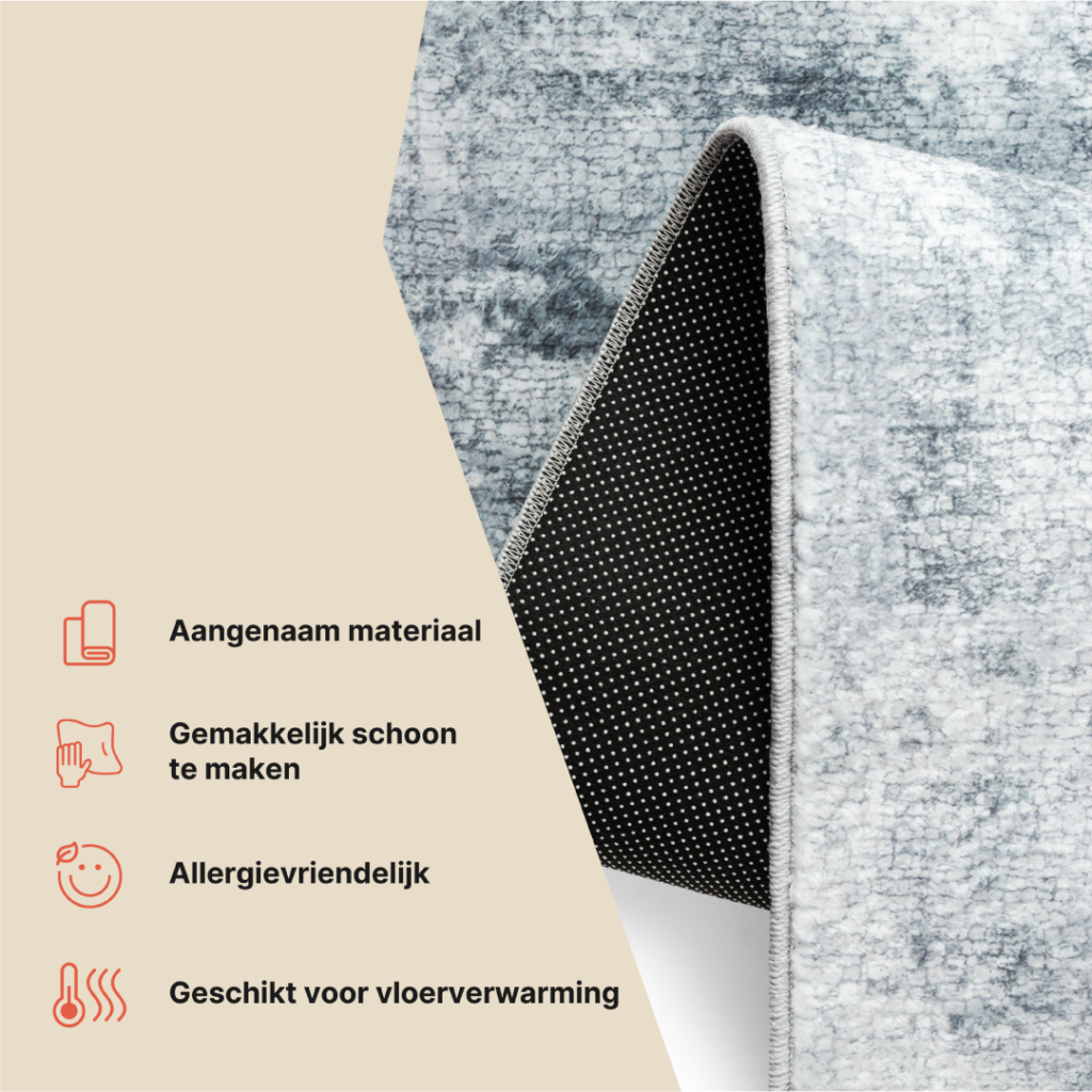 Vloerkleed Bari Blauw Grijs Abstract
