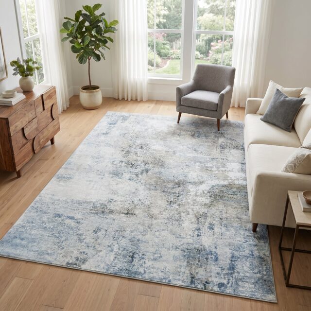 Vloerkleed Bari Blauw Grijs Vintage