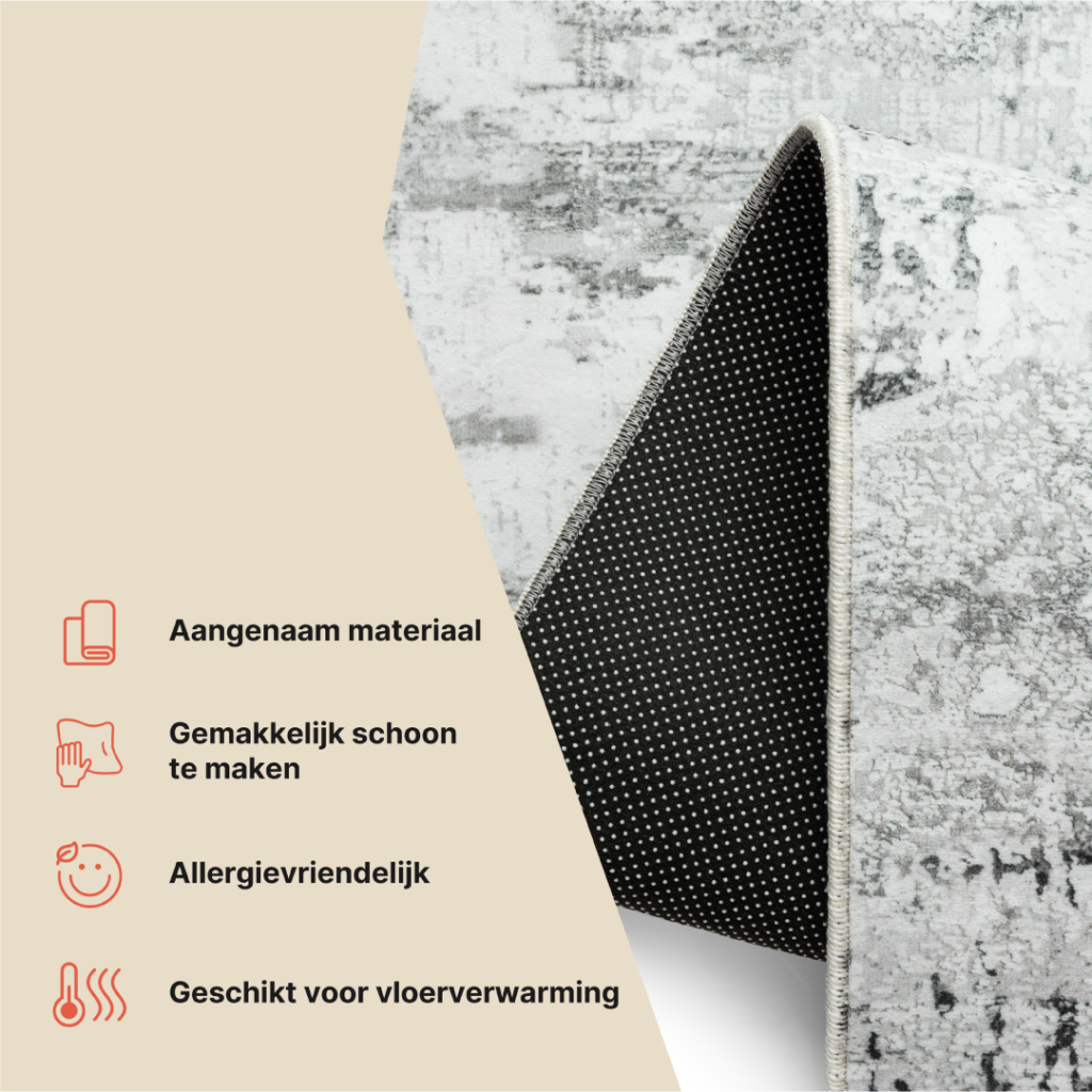 Vloerkleed Bari Donker Grijs Abstract