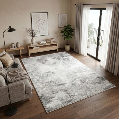 Vloerkleed Bari Donker Grijs Abstract