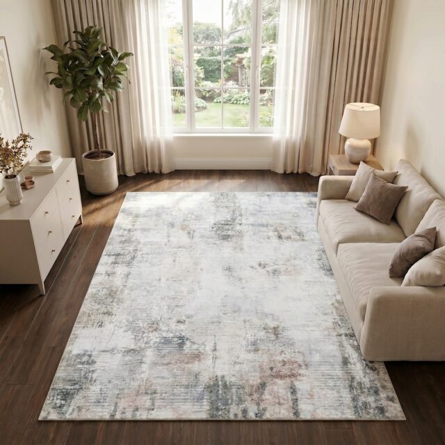 Vloerkleed Venezia Grijs Beige Abstract