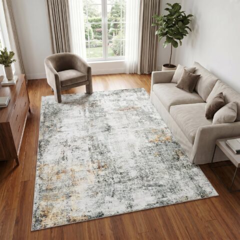Vloerkleed Venezia Grijs Groen Abstract
