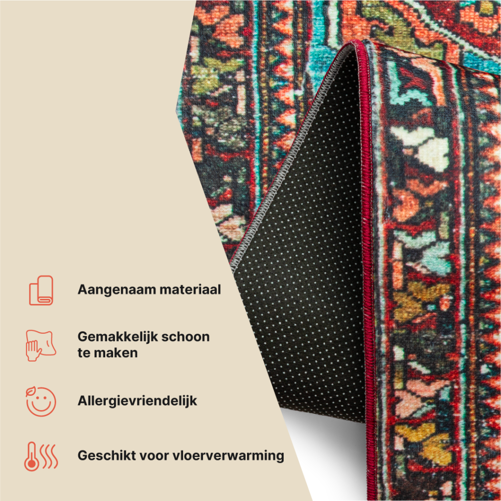 Vloerkleed Ispahan Veelkleurig Rozet Vintage