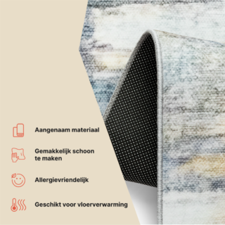 Vloerkleed Bari Blauw Beige Abstract