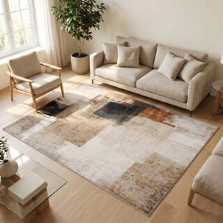 Vloerkleed Venezia Crème Bruin Abstract