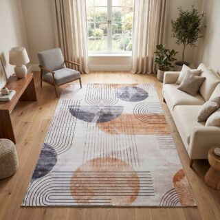 Vloerkleed Venezia Crème Oranje Geometrisch