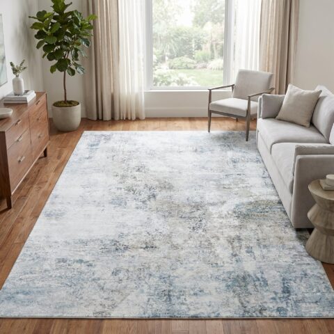 Vloerkleed Venezia Blauw Grijs Abstract