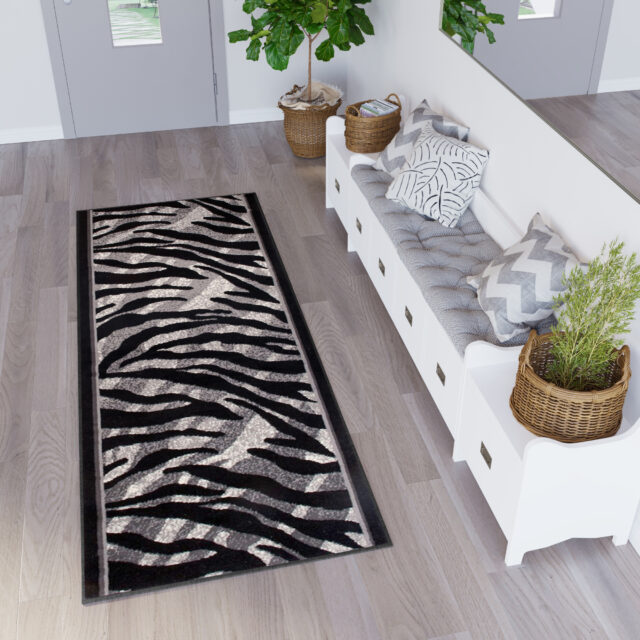 Loper Dream Grijs Zwart Dierenprint