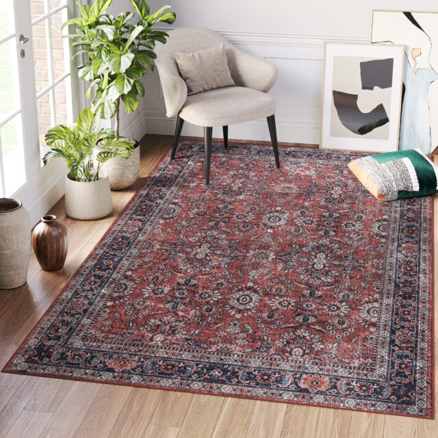 Vloerkleed Dubai Rood Ornamenten Antislip