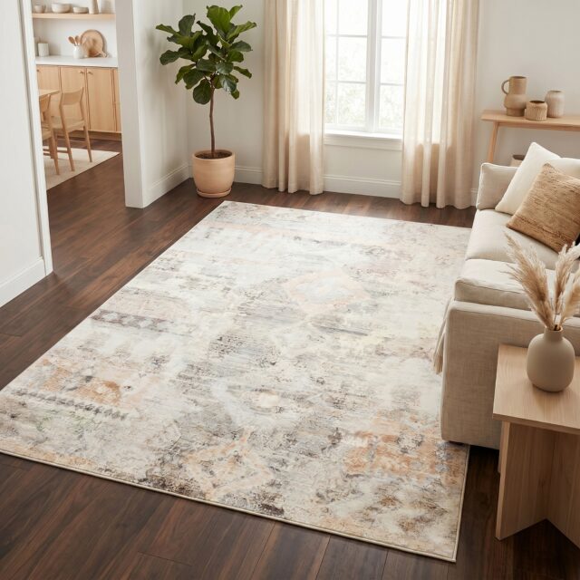 Vloerkleed Bari Beige Grijs Vintage