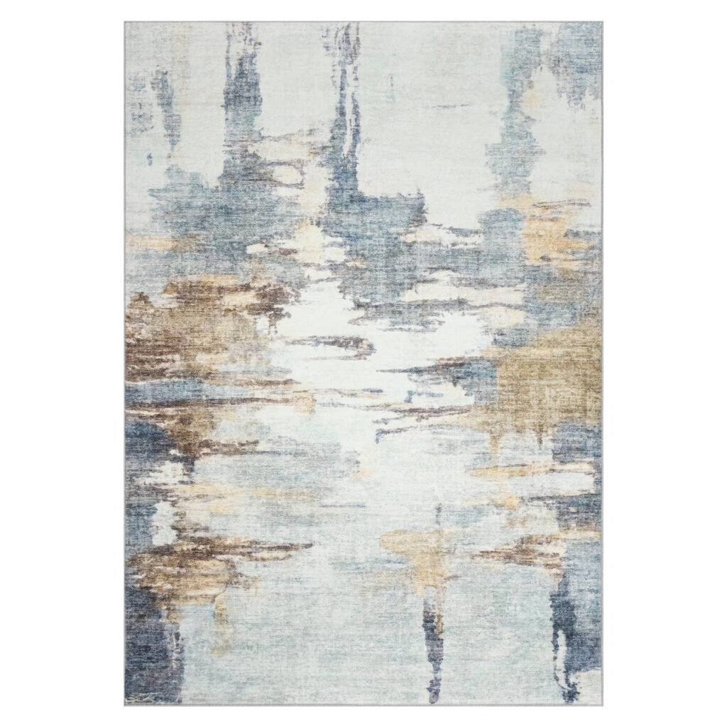 Vloerkleed Bari Blauw Beige Abstract