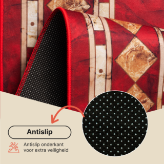 Vloerkleed Nora Karmozijnrood Klassiek Antislip
