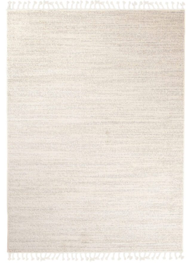 Vloerkleed Sari met Franjes Licht Crème