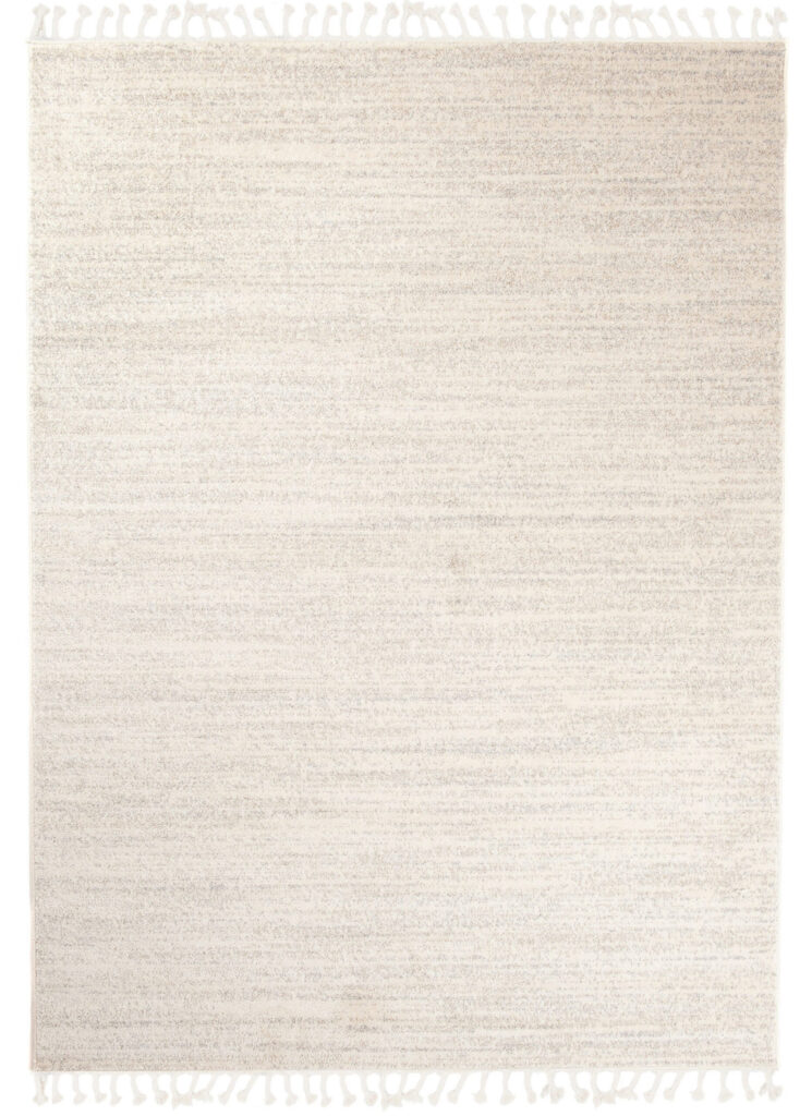 Vloerkleed Sari met Franjes Licht Crème
