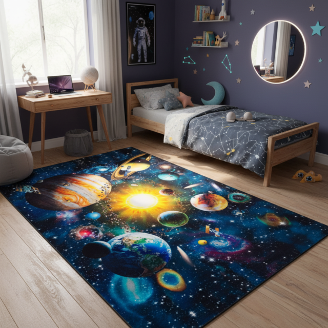Vloerkleed Cosmo Game Planeten Antislip