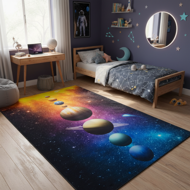 Vloerkleed Cosmo Game Zonnestelsel Antislip