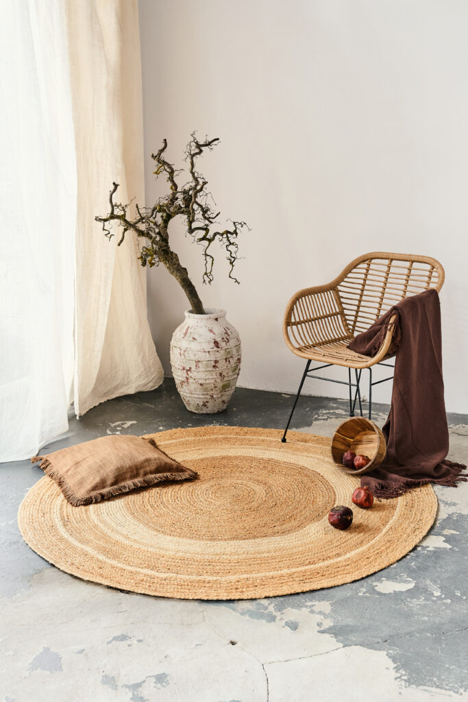 Jutetapijt Rond Multicolour