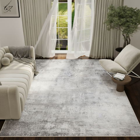 Vloerkleed Ash Donkergrijs Gemêleerd Antislip