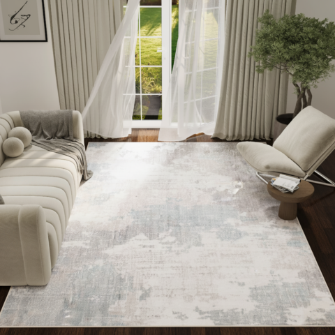 Vloerkleed Ash Grijs Beige Antislip