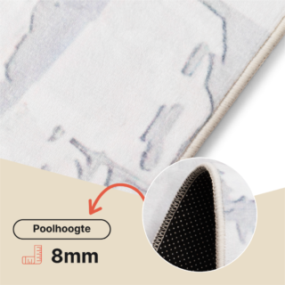 Vloerkleed Ash Beige Crème Antislip