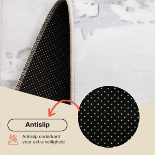 Vloerkleed Ash Beige Crème Antislip