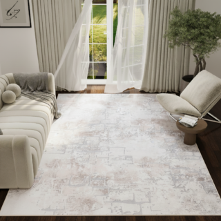 Vloerkleed Ash Beige Crème Antislip