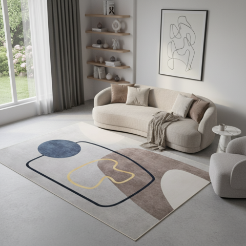 Vloerkleed Nora Grijs Abstract Antislip